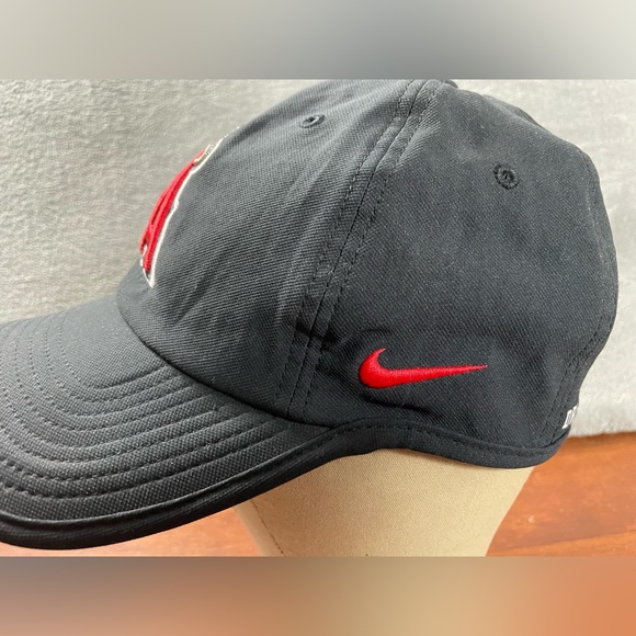 Nike Heritage86 HAT CAP MLB LOS ANGELES ANGELS Of Anaheim Black Red Embroidered - Picture 4 of 12